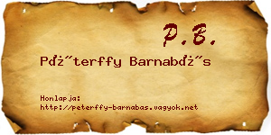 Péterffy Barnabás névjegykártya
