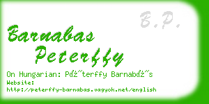 barnabas peterffy business card